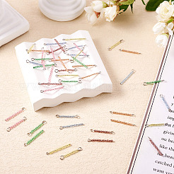 48Pcs 12 Colors Glass Rondelle Beaded Connector Charms&nbsp;PALLOY-TA00138