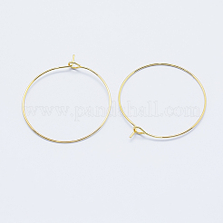 Long-Lasting Plated Brass Hoop Earrings Findings&nbsp;KK-K204-179G-NF