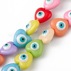 Evil Eye Resin Beads Strands&nbsp;RESI-F040-01