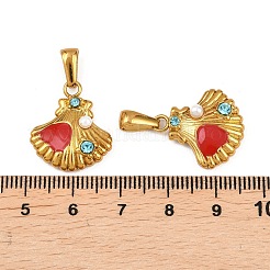 304 Stainless Steel Rhinestone Pendants&nbsp;STAS-P438-02G