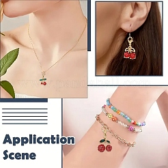 12Pcs 12 Styles Alloy Enamel with Rhinestone Cherry Pendant Decorations&nbsp;HJEW-YW00263