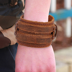 2Pcs Cowhide Cord Wide Cord Bracelets&nbsp;BJEW-CL0001-63A