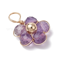 Natural Amazonite & Apatite & Rose Quartz & Amethyst & Red Agate Faceted Round Beaded Pendants&nbsp;PALLOY-JF03606-01