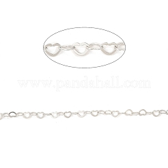 Anti-Tarnish Rhodium Plated 925 Sterling Silver Heart Link Chains&nbsp;STER-NH0001-28A-P
