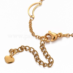 304 Stainless Steel Cable Chain Anklets&nbsp;AJEW-H104-08G