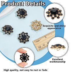 Flower Alloy & Glass Shank Buttons&nbsp;BUTT-WH0061-13