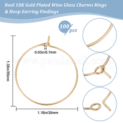 100Pcs 316 Surgical Stainless Steel Wine Glass Charms Rings&nbsp;STAS-BBC0003-17B