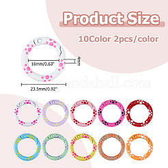 20Pcs 10 Styles Alloy Enamel Spring Gate Rings&nbsp;FIND-HS0002-18