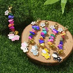 Cow Alloy Enamel Pendant Decorations&nbsp;HJEW-JM01771