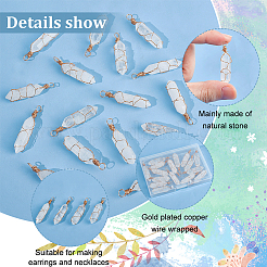 20Pcs Natural Quartz Crystal Pendants&nbsp;PALLOY-AB00128