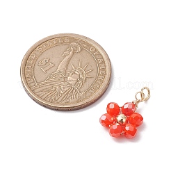 10Pcs 10 Colors Opaque Glass Beaded Pendants&nbsp;PALLOY-JF02581-01