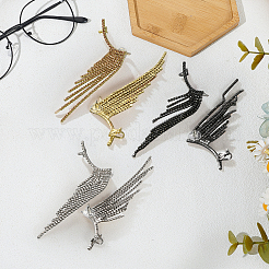 3 Pairs 3 Colors Alloy Rhinetosne Tassel Stud Earrings for Women&nbsp;EJEW-GO0002-23