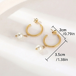 304 Stainless Steel Ring Half Hoop Earrings&nbsp;ZQ3356-2