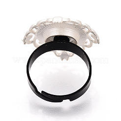 Adjustable Rhombus Alloy & Iron Bezel Cup Ring Base with Rotatable Tray&nbsp;MAK-T012-02S