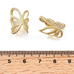 Brass Micro Pave Clear Cubic Zirconia Butterfly Cuff Earrings&nbsp;EJEW-P322-16G