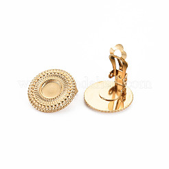 Ion Plating(IP) 304 Stainless Steel Clip-on Earring Settings&nbsp;STAS-N097-262LG