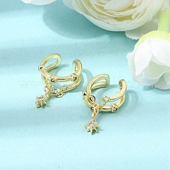 Brass Micro Pave Cubic Zirconia Cuff Earrings for Women&nbsp;CU-CBAE7DF-28G