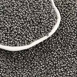 Dark Gray 11/0 Grade A Electroplated Glass Seed Beads&nbsp;X-SEED-Q008-F576
