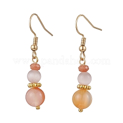 Round Natural Carnelian & Malaysia Jade & Cat Eye Beaded Necklace & Bracelet & Dangle Earring Sets&nbsp;SJEW-JS01331