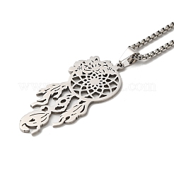 Non-Tarnish 201 Stainless Steel Pendant Necklaces&nbsp;NJEW-H022-04P