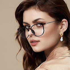 1 Pair ABS Plastic Pearl Dangle Hoop Earrings&nbsp;EJEW-FI0002-20