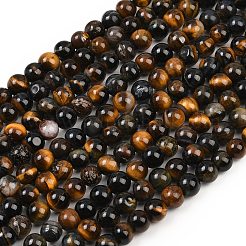 Natural Tiger Eye Beads Strands&nbsp;G-F591-18-8mm-08