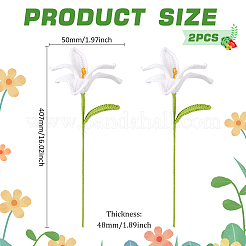 Handmade Crochet Cotton Artificial Flower&nbsp;LS-AJEW-WH0009-75C