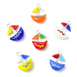 6Pcs 6 Colors Handmade Lampwork Pendants&nbsp;LAMP-CJ0003-03