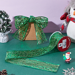 Sparkle Polyester Mesh Ribbon with Paillettes&nbsp;OCOR-WH0082-476