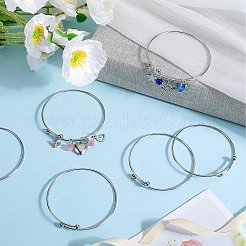 12Pcs Adjustable 304 Stainless Steel Wire Cuff Bangle Making&nbsp;MAK-SC0001-19
