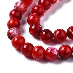 Dyed Natural Crackle Agate Beads Strands&nbsp;G-T100-03C