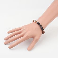 Wood Beaded Stretch Bracelets&nbsp;X-BJEW-JB03049-01