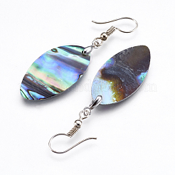 Abalone Shell/Paua Shell Dangle Earrings&nbsp;LS-EJEW-F147-E10