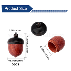 Wooden Acorn Box Jewelry Pendants&nbsp;WOOD-WH0025-80