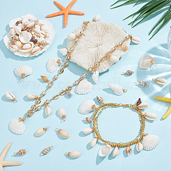 80Pcs 3 Styles Natural Mixed Shell Pendants&nbsp;SHEL-NB0001-71