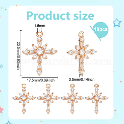 10Pcs Brass Micro Pave Cubic Zirconia Pendants&nbsp;KK-PH0014-13