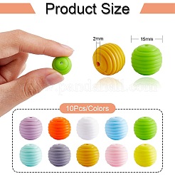 100Pcs Silicone Beads 15mm Honeycomb Silicone Bead Colorful Loose Spacer Beads Silicone Bead kit for DIY Bracelet Necklace Keychain Making Craft&nbsp;JX306A