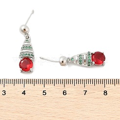 Brass Micro Pave Cubic Zirconia Stud Earrings&nbsp;EJEW-M077-16P