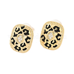 Brass Micro Pave Clear Cubic Zirconia Stud Earrings&nbsp;EJEW-P301-06G