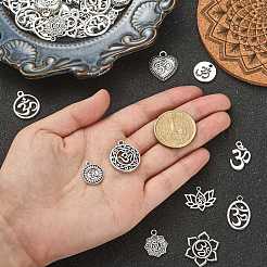 100Pcs 10 Styles Tibetan Style Alloy Pendants&nbsp;TIBEP-CJ0002-33
