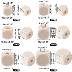 150Pcs 6 Styles Natural Unfinished Wood Beads&nbsp;WOOD-PH0001-92