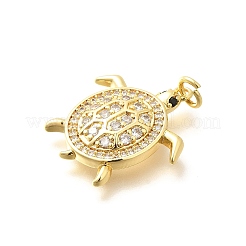Brass Micro Pave Cubic Zirconia Pendants&nbsp;KK-Q040-02M-G