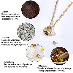 1Pc 304 Stainless Steel Heart Pendant Urn Ashes Necklaces&nbsp;NJEW-CN0001-20G