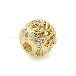 Brass Micro Pave Cubic Zirconia Beads&nbsp;KK-Z095-04G-03