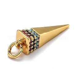 Brass Micro Pave Cubic Zirconia Pendants&nbsp;ZIRC-O039-16G