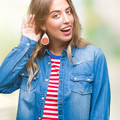 8 Pairs 8 Style PU Imitation Leather Teardrop with Sport Theme Pattern Dangle Earrings&nbsp;EJEW-AN0001-79