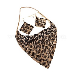 Triangle Scarves & Rhombus Sequin Alloy Pendant Necklaces & Dangle Earrings Sets&nbsp;FS-WG6C930-05