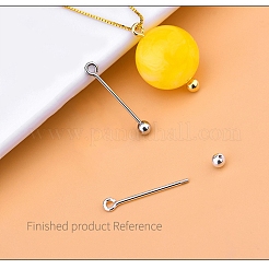 Rack Plating 925 Sterling Silver Threaded Ball Eyepin&nbsp;STER-L044-02B-S