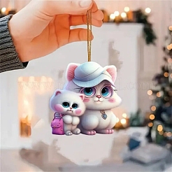 Cat with Glasses Acrylic Hanging Ornaments&nbsp;PW-WG7B355-01