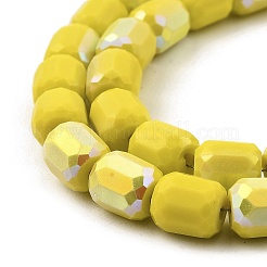 Frosted Imitation Jade Glass Beads Strands&nbsp;GLAA-P058-08A-09